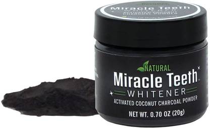 miracle Natural Whitening Coconut Charcoal Powder Teeth Whitening Kit
