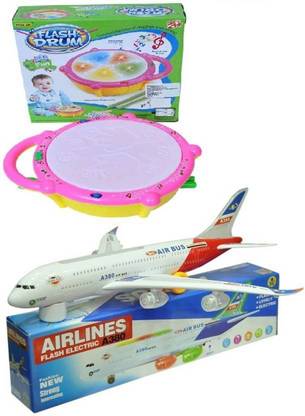 AM Enterprises Musical Drum and Plane with Lighting Effects