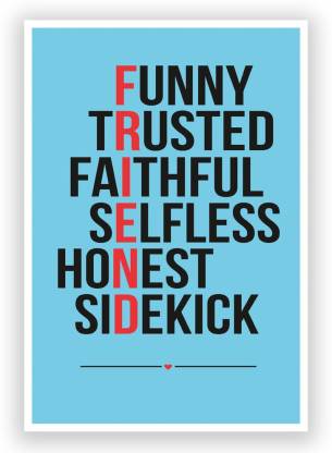 Friend Meaning Motivational Wall Art Poster 12 x 18 Inch Paper Print