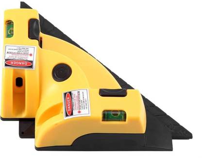 Techtest Measurement Tools Right Angle 90 Degree Pro Vertical Horizontal Laser Line Projection Square Level Measure Tool Alignment Layout Measuring Beam Light Aligner ( Laser Leveller Yellow One ) Non-magnetic Inclinometer Level