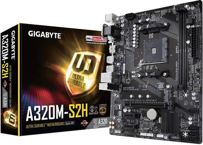 GIGABYTE GA-A320M-S2H AM4Socket Micro-ATX AMD B450 Chipset DDR4 Motherboard for Desktop