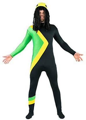 Genrc Bodysocks Jamaican Bobsleigh Cool Running's Fancy Dress Costume (Large)