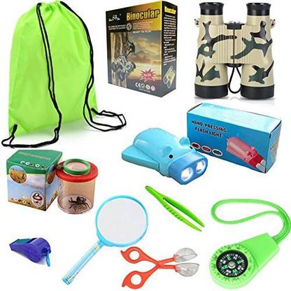 Genrc HomDSim 9-in-1 Outdoor Explorer Kit Toys Kids,Children Adventurer Exploration Equipment Set,Fun Backyard Bug Catching Adventure