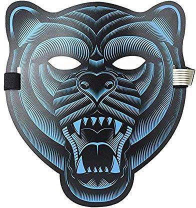 Genrc Theshy Theshy Party Version Sound Reactive LED Mask Dance Rave Light Up Adjustable Mask Pretend Play Halloween Mask (B)