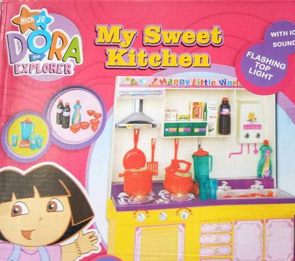 RGB GROUP Dora Kitchen Set 21 Pcs Battery Operated for Kids 3+( Multi Color)