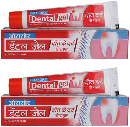 Orasore Dental Gel For Tooth Pain Relief (Pack of 2) 10gm + 10gm= 20Gm Toothpaste