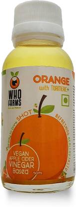 WhoFarms Apple Cider Vinegar Shots - Orange with Turmeric (50 ml - pack of 12) Vinegar