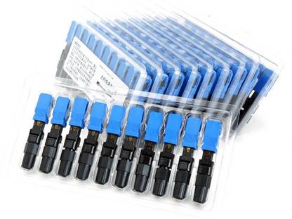Techtest 100PCS FTTH SC UPC single-mode fiber optic SC UPC quick connector FTTH Fiber Optic Fast Connector SC Connector SCUPC Wire Connector