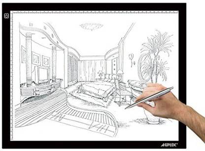 Genrc A3 Light Box, AGPtek LED Artcraft Tracing Light Pad Ultra-thin USB Power Cable Dimmable Brightness Tatoo Pad Aniamtion, Sketching, Designing, Stencilling X-ray Viewing W/ USB Adapter (PSE Approval )