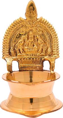 Brecken Paul lakshmi kamakshi deepa (height 4.2 inches width 2.7 inches) Brass Table Diya