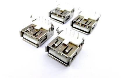 arduino USB 2.0 Female A Type Standard Plug 4 Pin Connector for PCB Socket (Silver) Interconnect Electronic Hobby Kit