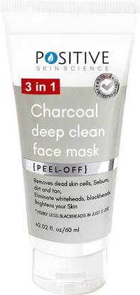 Positive 3 in 1 Activated Charcoal (deep clean) Peel off mask | Remove blackheads, whiteheads, Dirt.