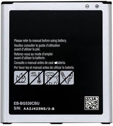 Brand New Mobile Battery For  Samsung Galaxy J3 (Model : EB-BG530CBU / EB-BG530CBN / EB-BG530BBC / EB-BG530BBE / EB-BG530CBE / EB-BG530BBU / EB-BG531BBE / EB-BG531BBN , Power Capacity : 2600mAh)