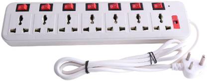 HG INTERNATIONAL Extension Board / Cord 7+7 White Power Strip 7  Socket Extension Boards