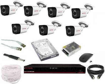 CP PLUS 2.4 mp 7 bullet 8 channel dvr 1TB hard disk Security Camera