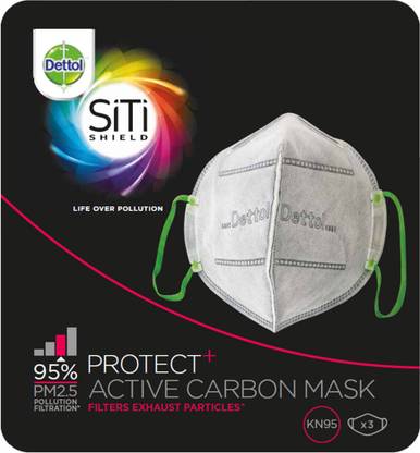 Dettol Mouth Nose Cover Anti-pollution Reusable Mask Air-Pollution (Pack of 3)