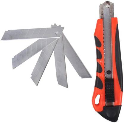 Treely Auto Lock Industrial Knife With Blades Rubber Grip Hand-held Paper Cutter
