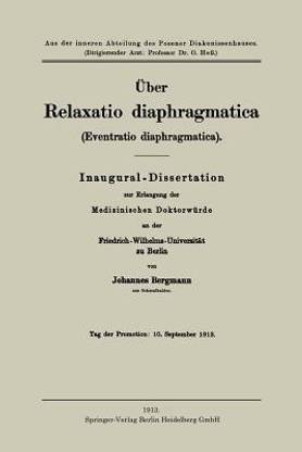UEber Relaxatio Diaphragmatica (Eventratio Diaphragmatica)