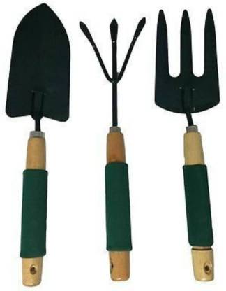 Dragon 3 Pcs Big Garden Tool Set with Wooden handle and Gripper Garden Tool Kit