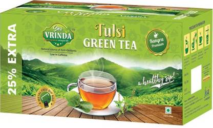 Shri Vrinda Caring for Life 25 Dip Tulsi Green Tea Bags Box