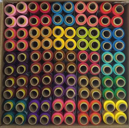 jay shubham threads 100 tubes (25 shades each 4 in no) Set-1 Thread