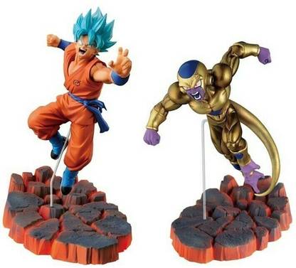 imodish Dragon Ball Z DBZ Goku Blue Hair VS Golden Frieza 14 Cms. Action Figure