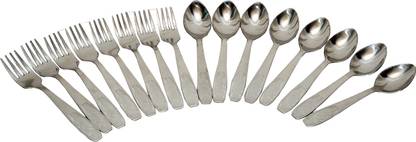 LIMETRO STEEL 16 Pcs Stainless Steel Spoon And Fork Set Steel Cutlery Set