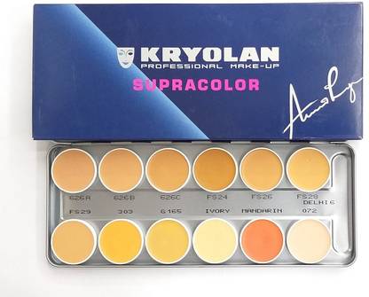 KRYOLAN ( 100% Original ) SupraColor Foundation Palette 12 Color ( Delhi 6 ) Foundation