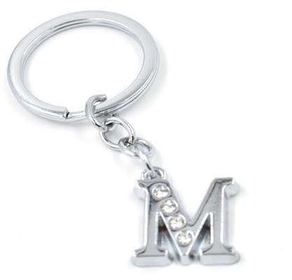 faynci Alphabet M Metal Key Chain For Unisex with attractive Diamond Key Chain