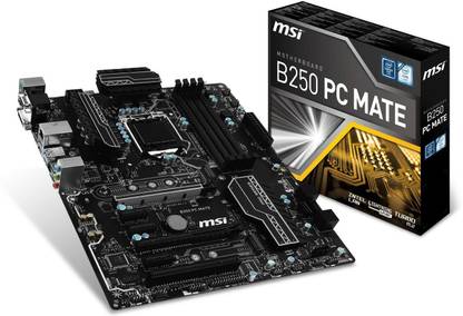 MSI B250 PC Mate LGA1151Socket ATX Intel B250 Chipset DDR4 Motherboard for Desktop