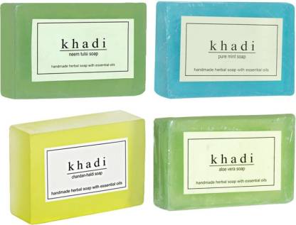 Khadi Herbal Handmade Soap Combo-3 Pack of 4