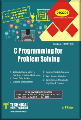 DECODE- C Programming for Problem Solving for VTU (SEM-I/II COMMON OBE&CBCS COURSE-2018)
