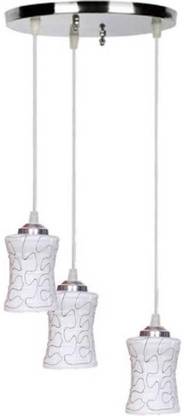 Banke Bihari Glass Handicraft Glass & Steel Made Hanging Light Chandelier Ceiling Lamp