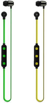 Syska h 15 combo yellow green 2 bluetooth Bluetooth