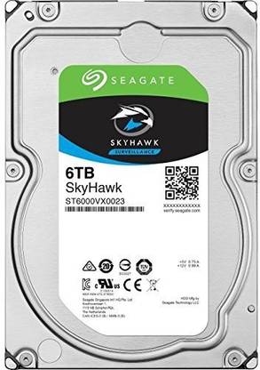 Seagate SKYHAWK SURVEILLANCE 6 TB Surveillance Systems Silver SATA Internal Hard Disk Drive (HDD) (ST6000VX0023)