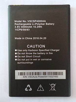 RJR Mobile Battery For  Karbonn AURA POWER 4G