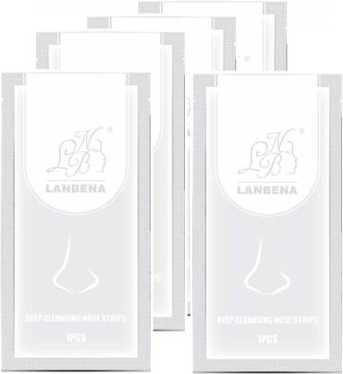 LANBENA Deep Cleansing Nose Strips (Pack of 5) : Blackhead Remover, Bamboo Charcoal & Plants Ingredients