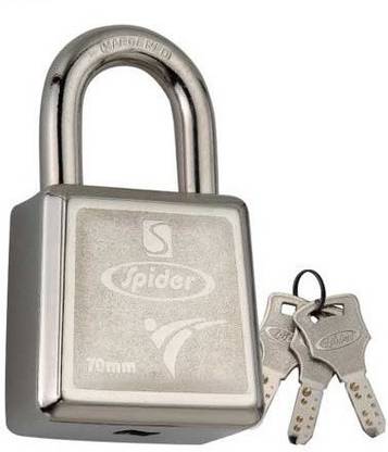 spider Cylindrical Pad Lock 3 Brass Computer Keys Padlock