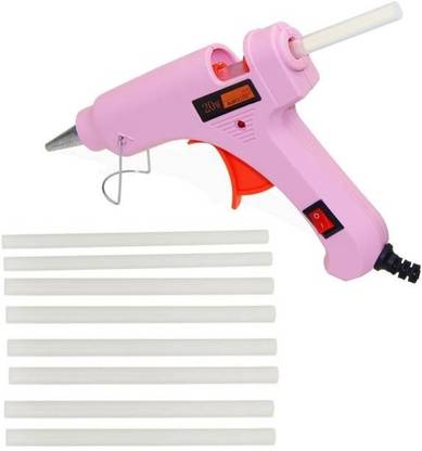bandook 20 Watt With 08 Glue Sticks Hot Melt Glue Gun Pink Color For Art and Crafts , Diy , Kirigami , Paper , PCB , Plush Toys , Crafts , Wood , Box Standard Temperature Corded Glue Gun (07 mm) Standard Temperature Corded Glue Gun
