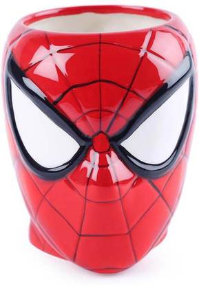 BONZEAL New Collection for Spiderman 3D Sculptured Avengers Superhero Drinking Tea Cup Ceramic Coffee Mug