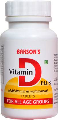 Bakson's VITAMIN D PLUS-MULTIVITAMIN & MULTIMINERAL TABLETS,FOR ALL AGE GROUPS