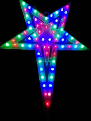 LED STAR MULTICOLOUR WHITE-1 Hanging Star Pack of 1