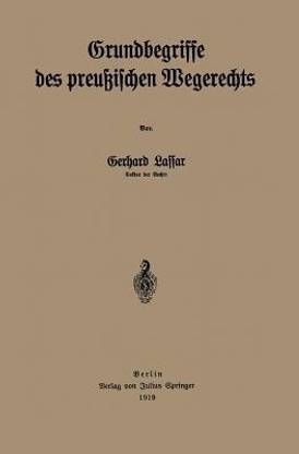 Grundbegriffe des preussischen Wegerechts