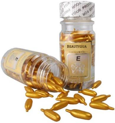 BeautyQua Golden Aloe Vera And Vitamin E Facial Capsules for Glowing Skin ( 60gm) 60 Capsules