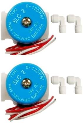 Divinext 2pc 24v 1/4” QC RO SV Thread Type Jaco Jako Elbow Pipe Fitting Solenoid Valve 24V (SLC 2 SLX) Solinoid Valve (SV) Blue RO SV Solenoid Valve 24v Slx Slc2 Solenoid Valve (SV) 24 Volt DC Electric Solenoid Valve Water Air Inlet Flow Switch for all kinds of RO UV UF Mineral Water Purifiers Filters Service Replacement SV Automatic Control Valves