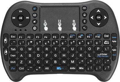Ecandy Wireles mini Keyboard touchpad Airmouse for PC/LAPTOP/COMPUTER /Gaming , Smart TV/LCD/LED/OLED Wireless Multi-device Keyboard (Black) Bluetooth, Wireless Handheld Multi-device Keyboard Compatible with Desktop, Laptop, Mac