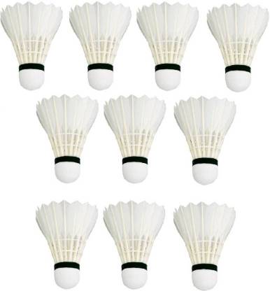 skyward Feather Badminton Shuttlecock 10 Pics Feather Shuttle - White