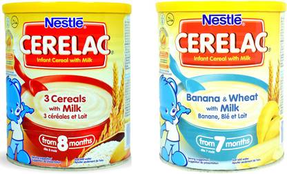 NESTLE 3 Cereal With Milk 400g + Banana & Wheat With Milk 400g Cereal