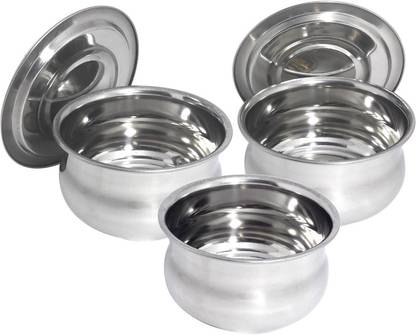 bartan hub Stainless Steel Serving Bowl Stainless steel small serve bowl set with (250 ml)