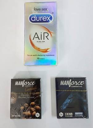 DUREX AiR Cocktail Chocolate-Hazelnut & XXL Musk PassionRaja.com Combo (16 Condoms) Condom
